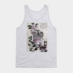 Personalised Vintage print perfume & rose quartz - mom Tank Top